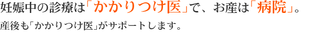 妊娠中の診療は｢かかりつけ医｣で、お産は｢病院｣。